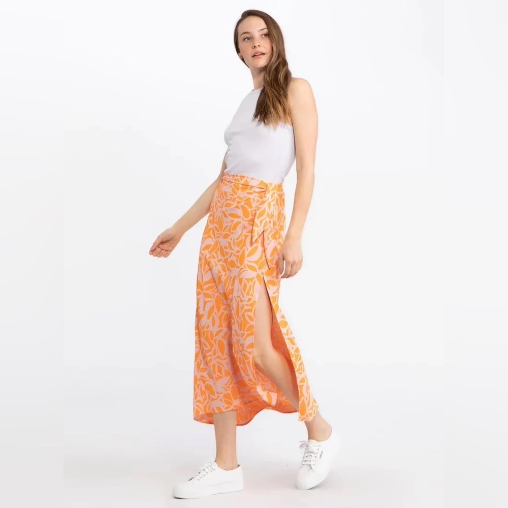 SANCTUARY “Beach to City” Midi Orange skirt, size M - Picture 2 of 7